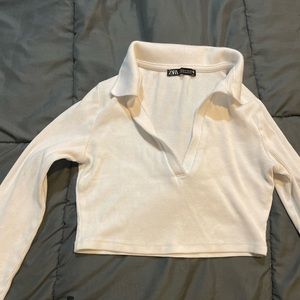 Zara long sleeve crop top
